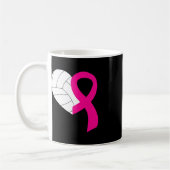 Mug Volleyball rose ruban Cool Cancer du sein Prix (Gauche)