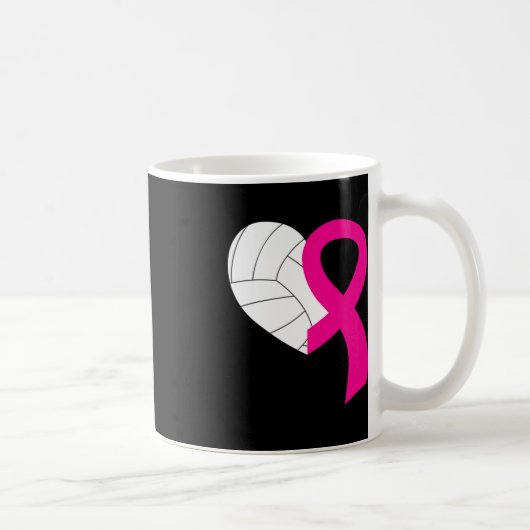 Mug Volleyball rose ruban Cool Cancer du sein Prix (Droite)