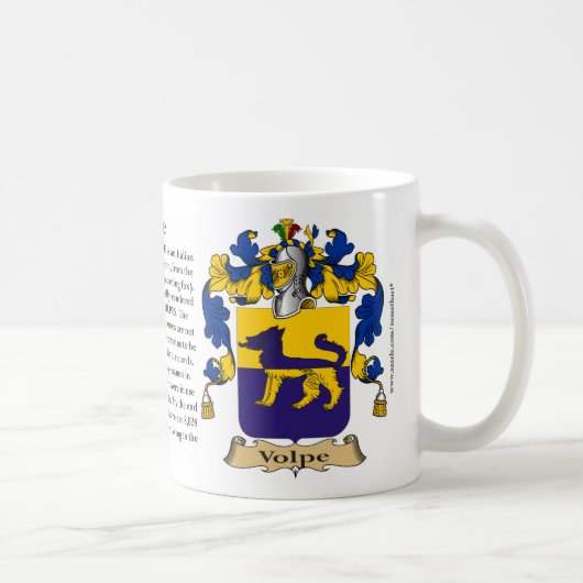 Mug Volpe, l'origine, la signification et la crête (Droite)