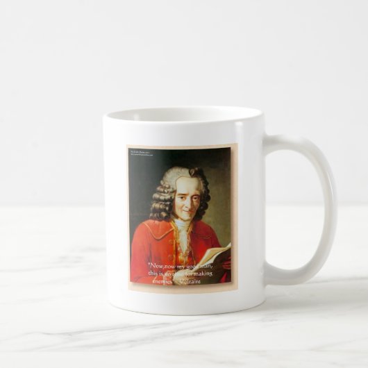 Mug Voltaire "Pas d'ennemis" Citation Sagesse Cadeaux  (Droite)