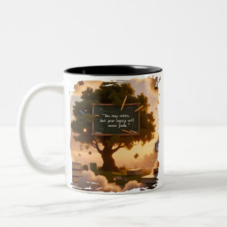 Mug voor het erfgoed van gepensioneerde leraren tweekleurige koffiemok
