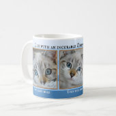 Mug Vos 3 mignonnes Photos de chats Bleu Bouton Bouton (Devant gauche)