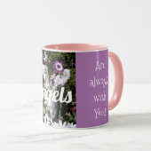 Mug Vos anges sont toujours avec vous Floral lilas Ang (Devant droit)