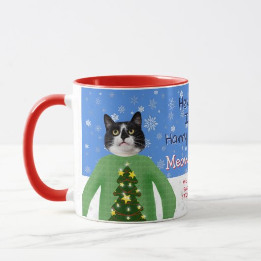 Mug Vos chats dans des pulls de Noël moches Photo pers (Gauche)