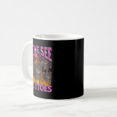 Mug Vos orteils drôle de chat mème contrefaçon graphiq (Devant gauche)