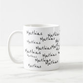 Mug vos propres noms de script noir en blanc (Gauche)