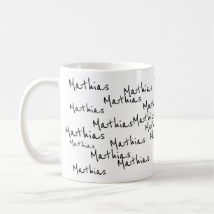 Mug vos propres noms de script noir en blanc