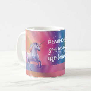 Mug Vos sentiments sont valides Rainbow Unicorn