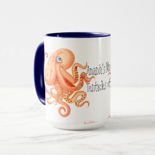 Mug Vos tentacules de pieuvre orange mignonne (Devant gauche)