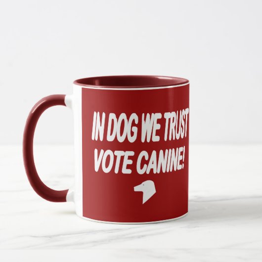 Mug Vote Dog avec texte blanc (Gauche)