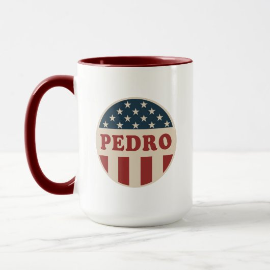 Mug Vote pour Pedro Classic Retro American Voter Butto (Gauche)