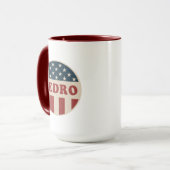 Mug Vote pour Pedro Classic Retro American Voter Butto (Devant gauche)