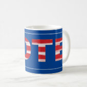 Mug Voter Le Texte Dans Les Couleurs Du Drapeau (Devant droit)