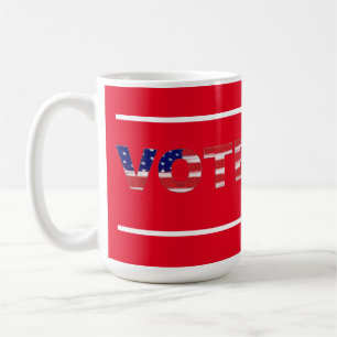 Mug Voter Le Texte Dans Les Couleurs Du Drapeau Rouge