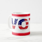 Mug Voter Le Texte Dans Les Couleurs Du Drapeau Rouge (Devant gauche)