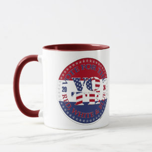 Mug Votez pour le drapeau américain rouge, blanc et bl