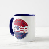Mug Votez pour le drapeau américain rouge blanc et ble (Devant gauche)