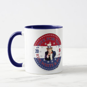 Mug Votez Rouge Bleu 2024 pour l'Oncle S Rouge Blanc B