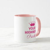 Mug Votre Altesse drôle rose princesse couronne coutur (Devant droit)