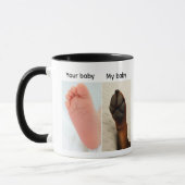 Mug Votre bébé vs mon bébé Meme de patte de chien (Gauche)