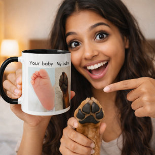 Mug Votre bébé vs mon bébé Meme de patte de chien