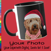 Votre chien Santa Hat Photo personnalisée Couleur