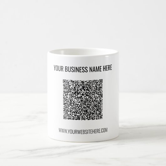 Mug Votre code QR et votre Modèle de pâte à café texte (Centre)