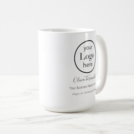Mug Votre entreprise de nom de logo (Devant droit)
