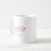 Mug Votre famille Noël moderne Script Nom de famille (Devant gauche)