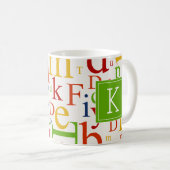 Mug Votre initiale | Alphabet coloré (Devant droit)