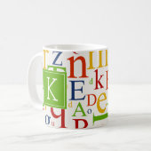 Mug Votre initiale | Alphabet coloré (Devant gauche)