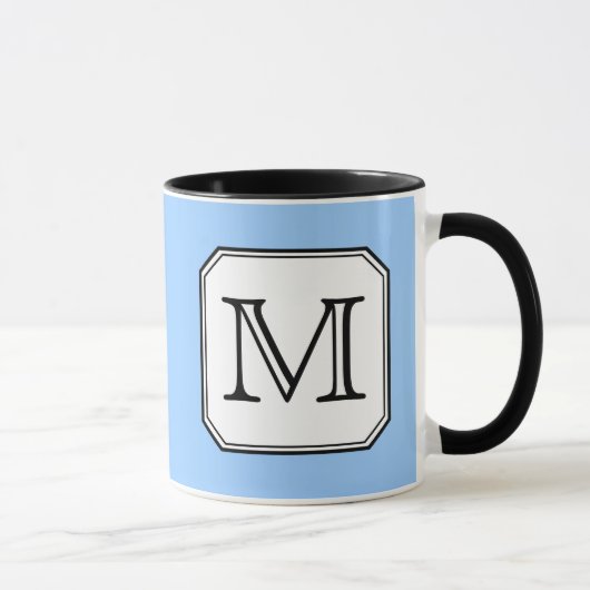 Mug Votre lettre. Monogramme fait sur commande. Blanc (Droite)