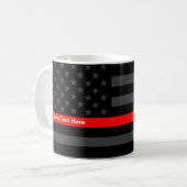 Mug Votre ligne rouge mince drapeau des textes des USA (Devant gauche)