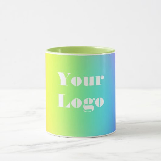 Mug Votre logo Arc-en-ciel blanc (Centre)