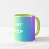 Mug Votre logo Arc-en-ciel blanc (Devant droit)