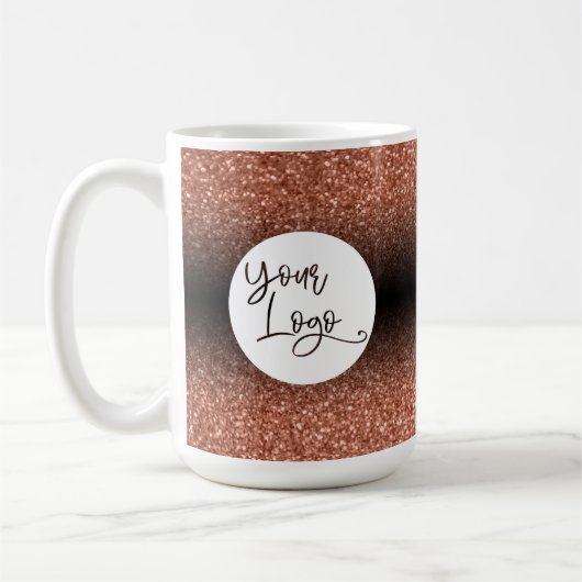 Mug Votre logo d'entreprise, cuivre et noir Ombre (Gauche)