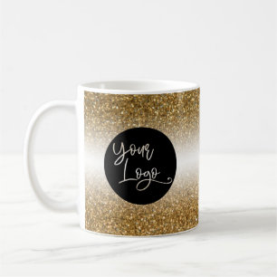 Mug Votre logo d'entreprise, ombre doré et blanc