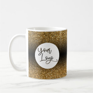 Mug Votre logo d'entreprise, ombre doré et noir