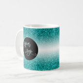 Mug Votre logo d'entreprise, Parties scintillant Turqu (Devant gauche)