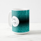 Mug Votre logo d'entreprise, Parties scintillant Turqu (Devant gauche)