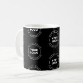 Mug Votre logo et votre texte modifiable | Motif répét (Devant gauche)