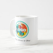 Mug Votre logo ici avec du texte clair ci-dessous (Devant gauche)
