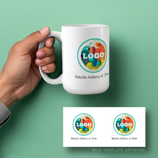 Mug Votre logo ici avec du texte clair ci-dessous