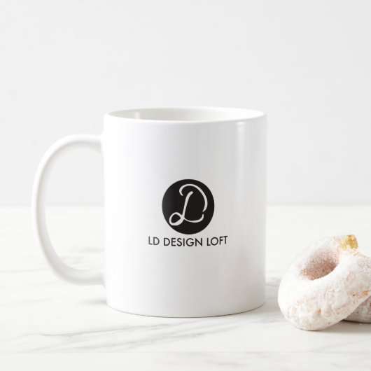 Mug Votre logo ici éditable modèle d'entreprise (Avec donut)