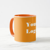 Mug Votre logo orange blanc (Devant gauche)
