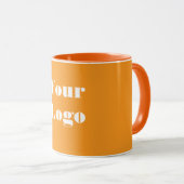 Mug Votre logo orange blanc (Devant droit)