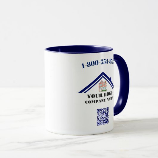 Mug Votre logo professionnel QR Code Café (Devant droit)