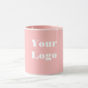 Mug Votre logo rose blanc