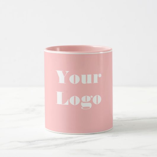 Mug Votre logo rose blanc (Centre)
