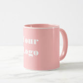 Mug Votre logo rose blanc (Devant droit)